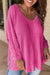 Ample V -neck in V -neck and knitted side slits *