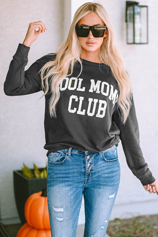 Sweat-shirt gris COOL MOMS CLUB à épaules tombantes