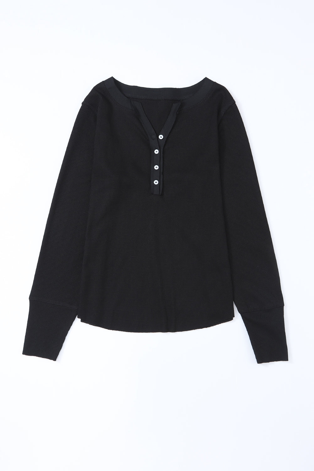 Trime à décolleté noire taillé Henley Top Henley