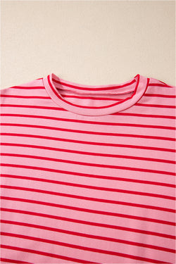 Dress Right T-shirt Pink Strawberry with 3/4 sleeves and round hem