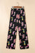 Long pajama set in printed printed cowgirl boots western black