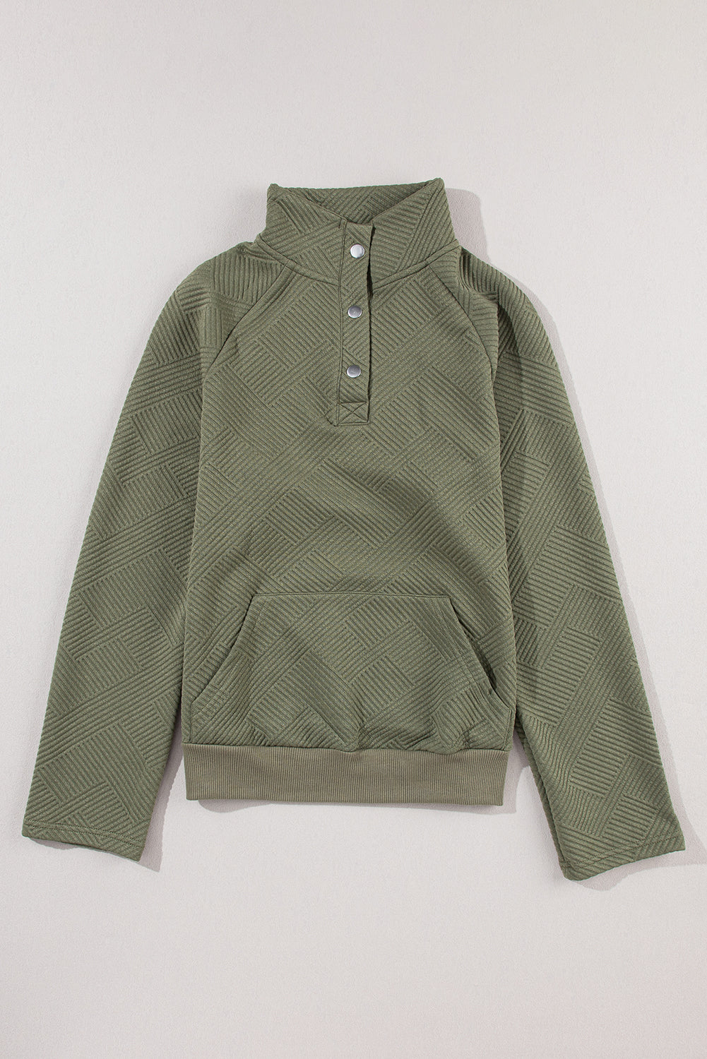Sudadera de tejer verde de laurel verde verde con bolsillo canguro