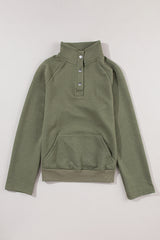 Sudadera de tejer verde de laurel verde verde con bolsillo canguro