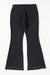 Black high waisted flared jeans with button front