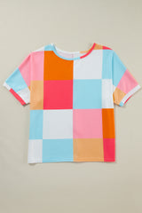 Light blue embossed T-shirt light blue color block