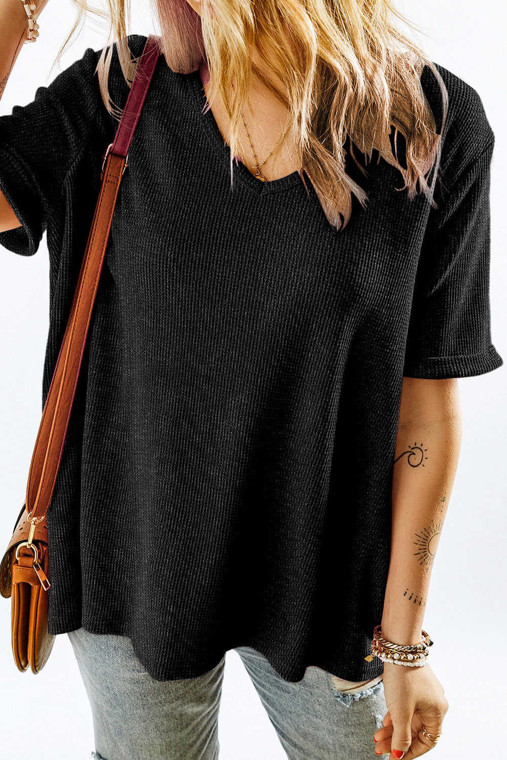 Gray t-shirt with high and bottom reverse