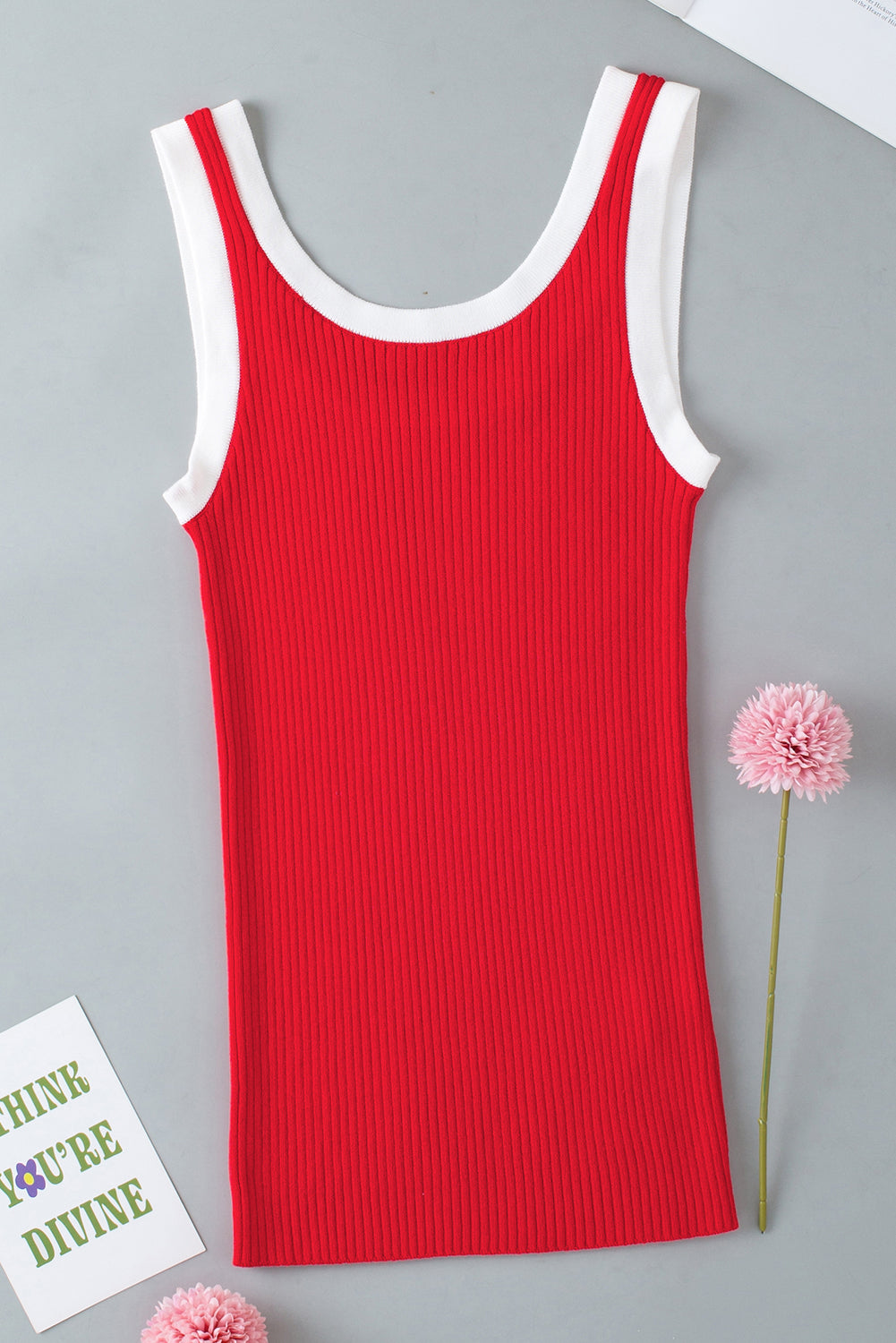 Débardeur à col en U en tricot côtelé *-A WOMAN WE LOVE