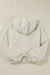 White teddy hoodie with contrasting ribbed edges