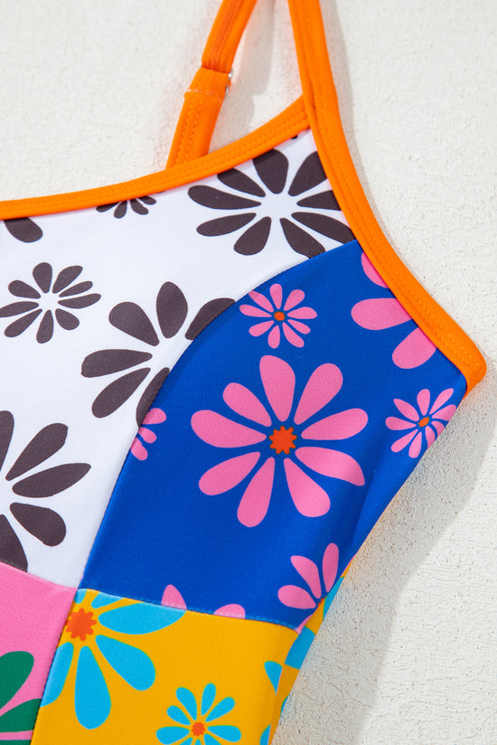 Swimsuit an orange floral part *