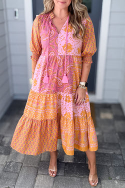 Bohemian Passey Floral Mixed Mixed Dress *