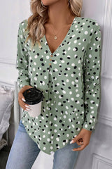 Chemisier vert à pois et imprimé boutonné *-A WOMAN WE LOVE