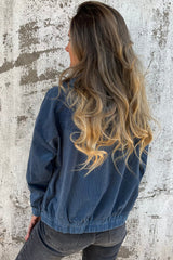 Zipped jacket with hooded and velvet pocket real sarcelle