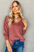 Racing Red V-Neck Side Slit Loose Fit Tunic Top