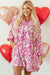 Babydoll de mini-tambeos amplios con estampado de leopardo rosa