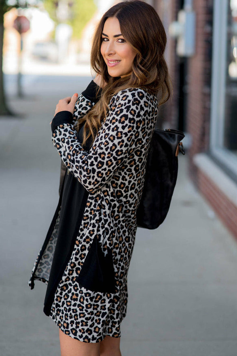 Cardigan noir ouvert sur le devant avec poche plaquée *-A WOMAN WE LOVE