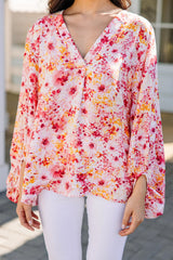 Chemisier rose à petites fleurs *-A WOMAN WE LOVE