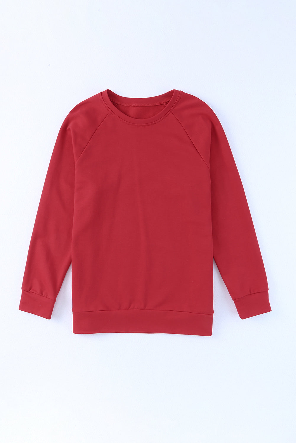 Sudadera de manga de raglan rojo rojo rojo sólido