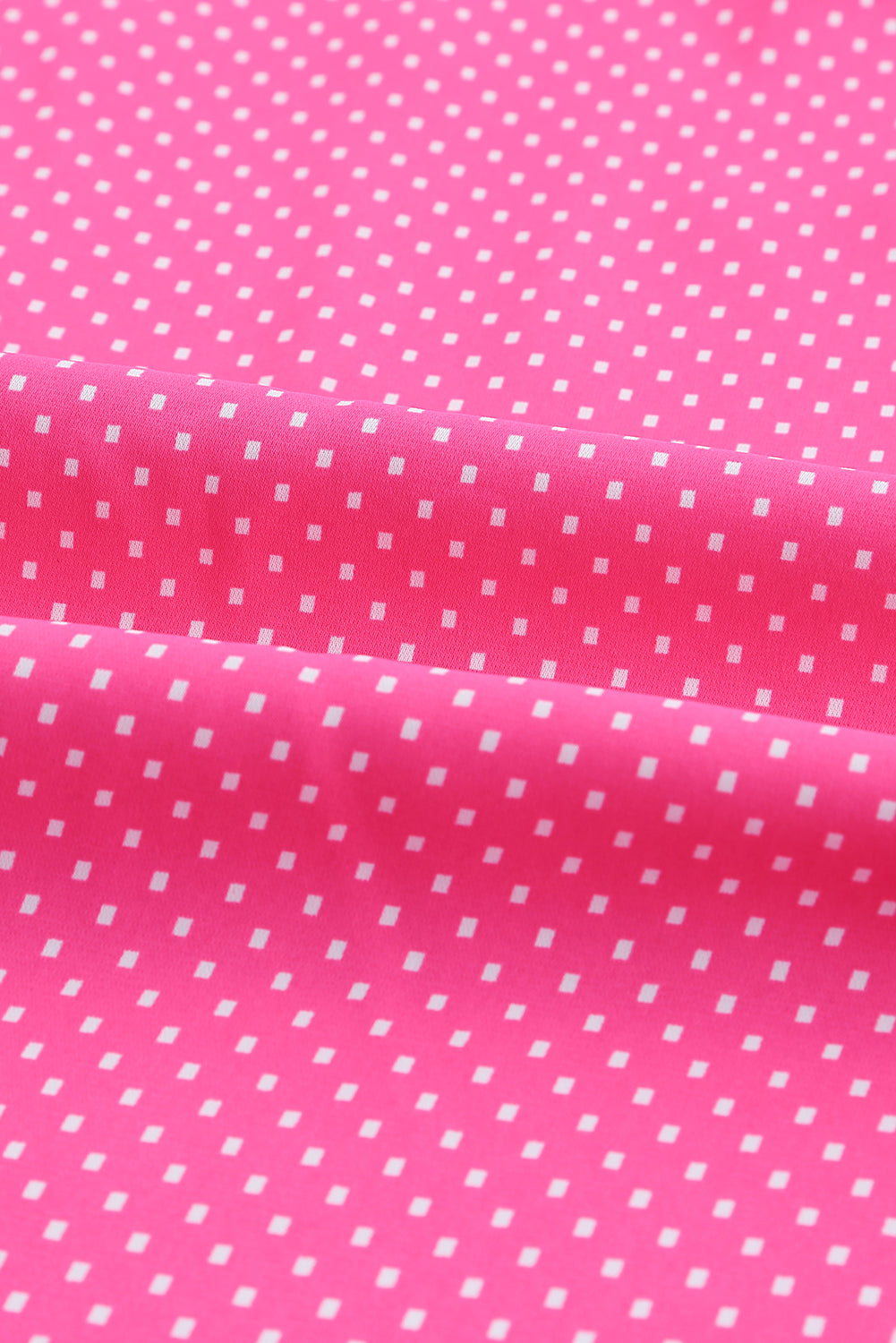 Pink 3/4 Ärmel gepunktete Drucklöses Shirt