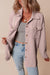 Light Pink Corduroy Buttoned Jacket with Flap Pocket