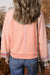 Grapefruit Orange Waffle Knit Raglan Top with Wide Sleeves and Patchwork