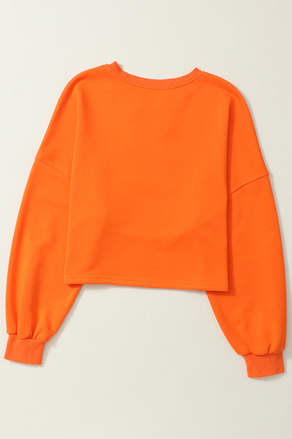 Letras del Día del Juego de Orange Rugby Notched Neck Sweatshirt