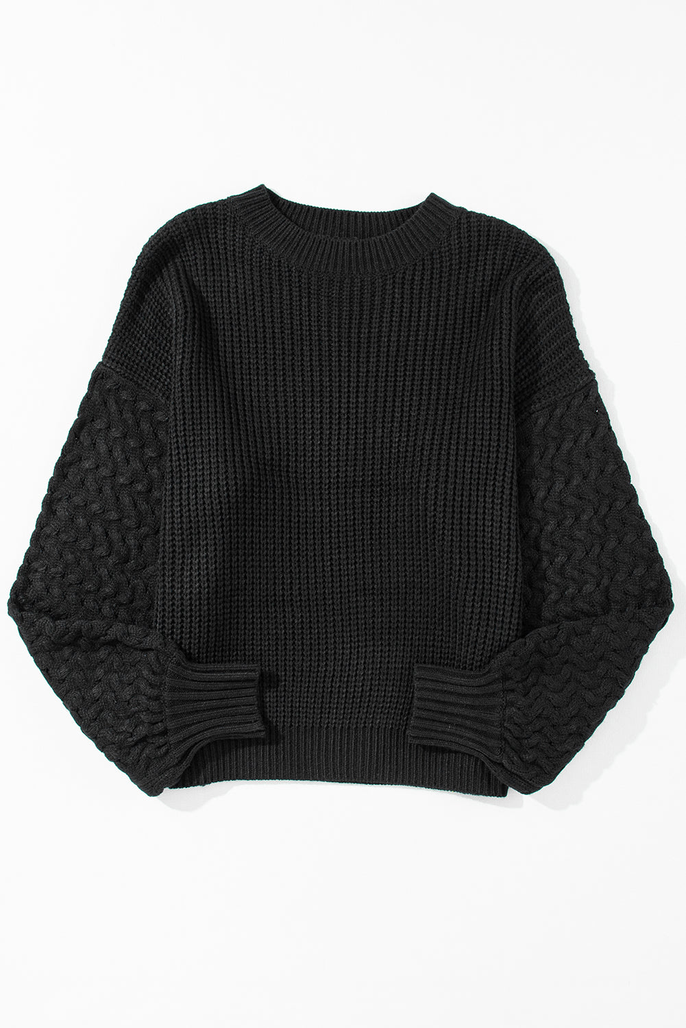 Pull d'épaule à manches en tricot noir