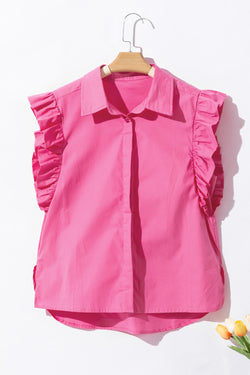 Color shirt and ruffle border in candy poplin