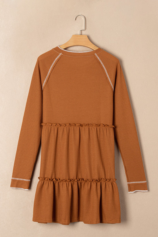 Right-style mini-ruffled and long sleeves