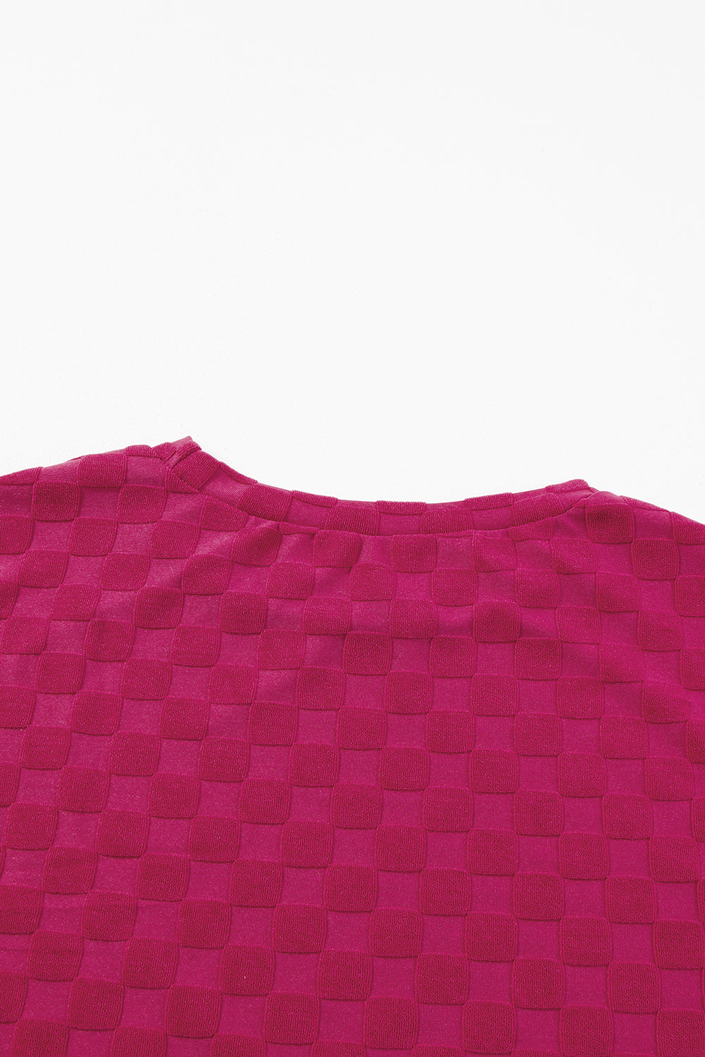 Rose Red Solid Textured Thumbhole Sleeve Top