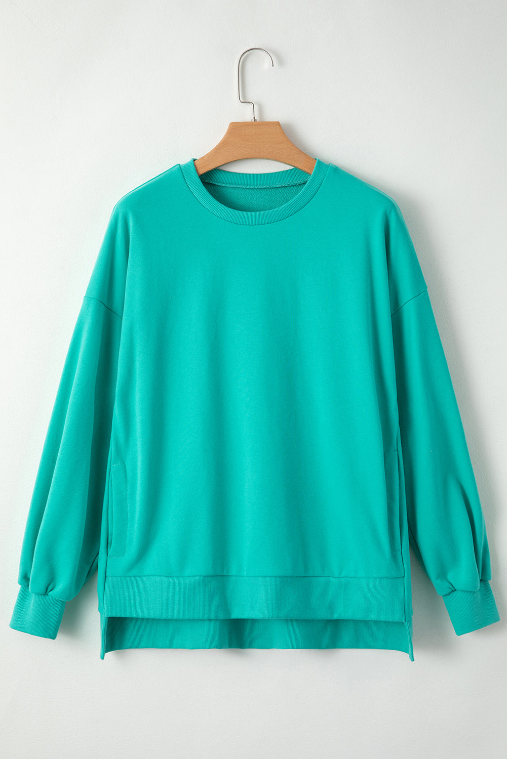 Sudadera aruba azul une con cuello redondo redondo y bajo y bajo
