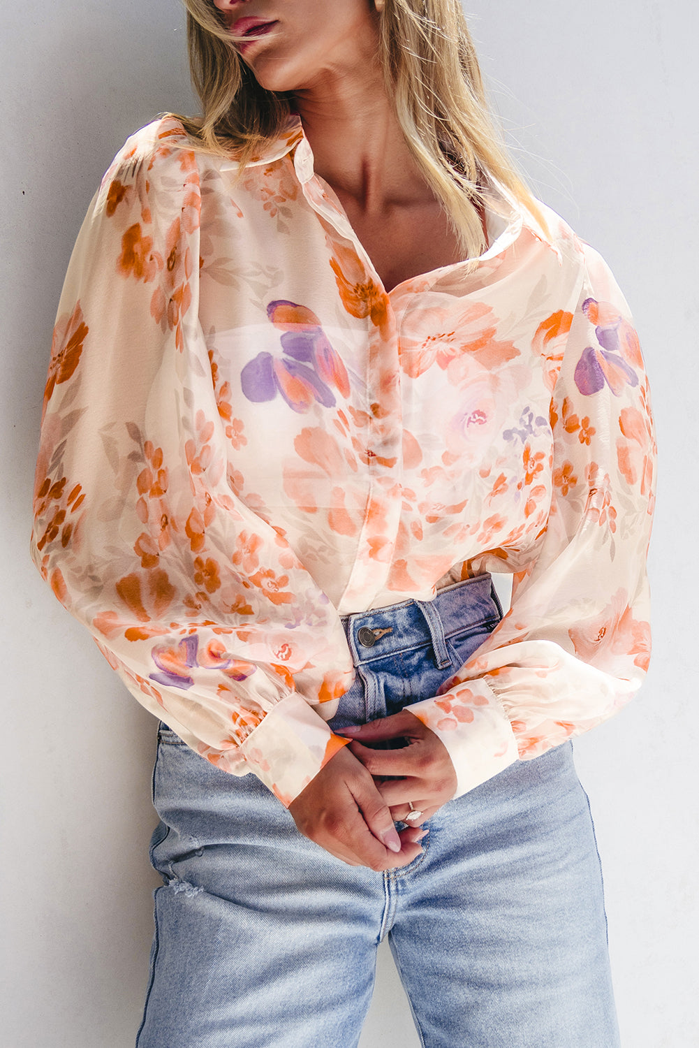 Chemise ample blanche à manches ballon *-A WOMAN WE LOVE