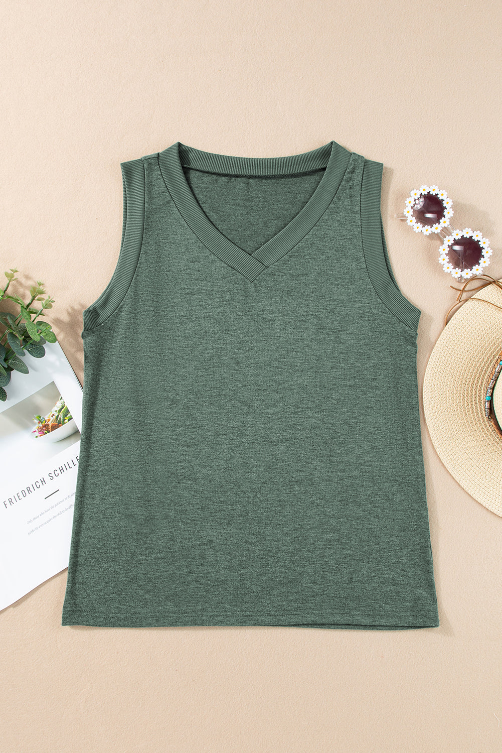 Débardeur côtelé vert brume *-A WOMAN WE LOVE
