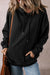 Black thick hoodie with kangaroo pocket and fleece-lined drawstring