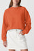 Plain orange crew neck sweatshirt with dropped shoulders