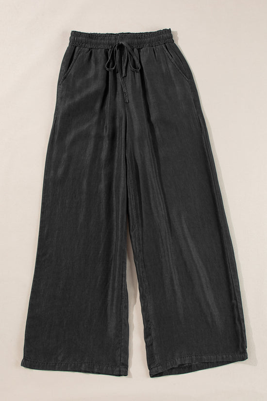 Pantalon en Jean noir à taille haute *