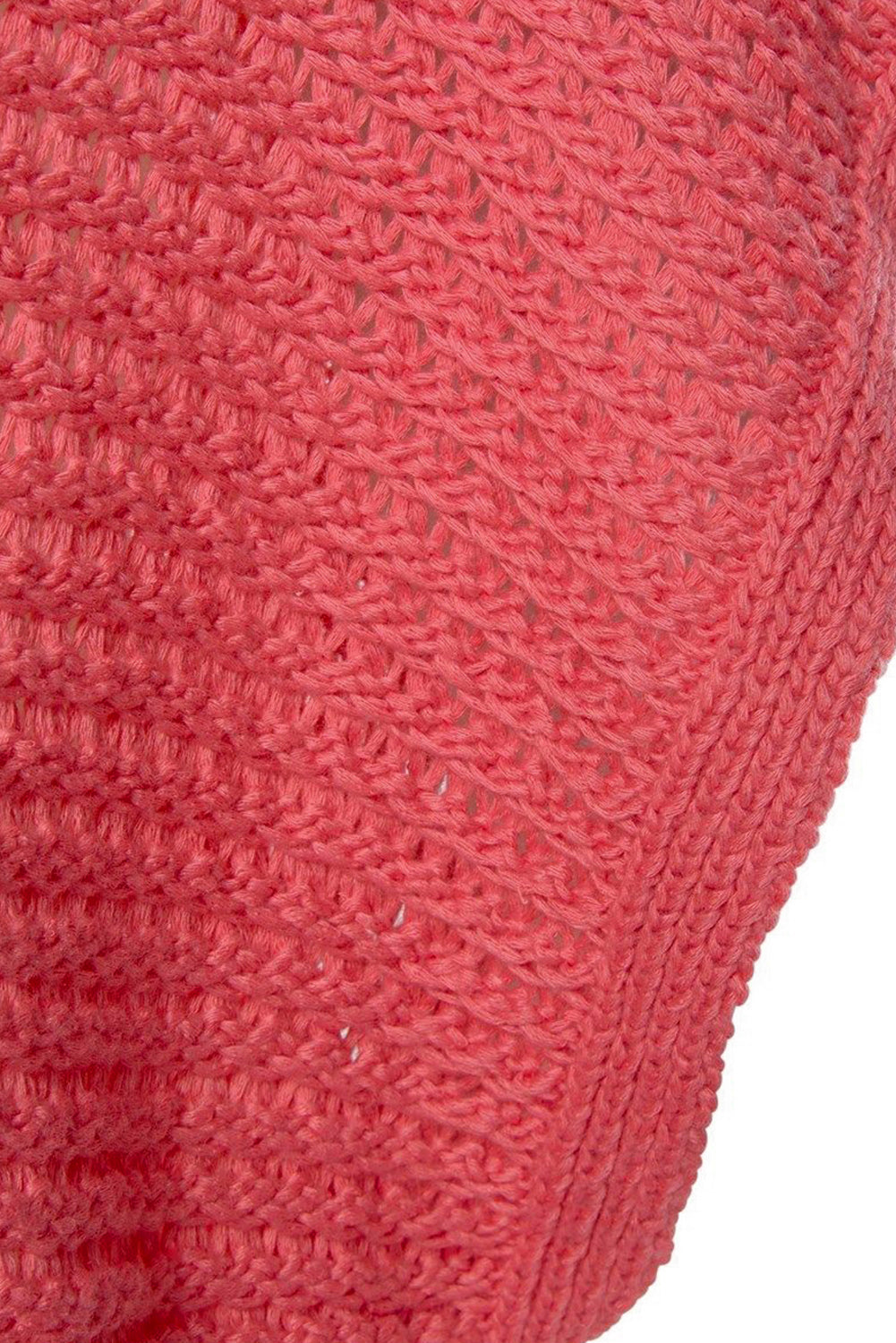 Roter Ton maser loser Strick kurzer Dolman -Ärmelpullover