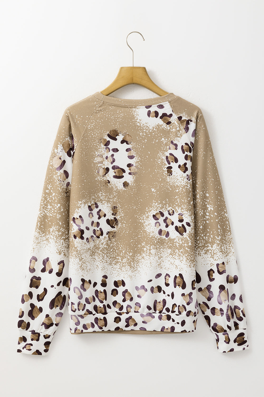 Sudadera con estampado de espada Marron, cuello redondo, mangas de raglán