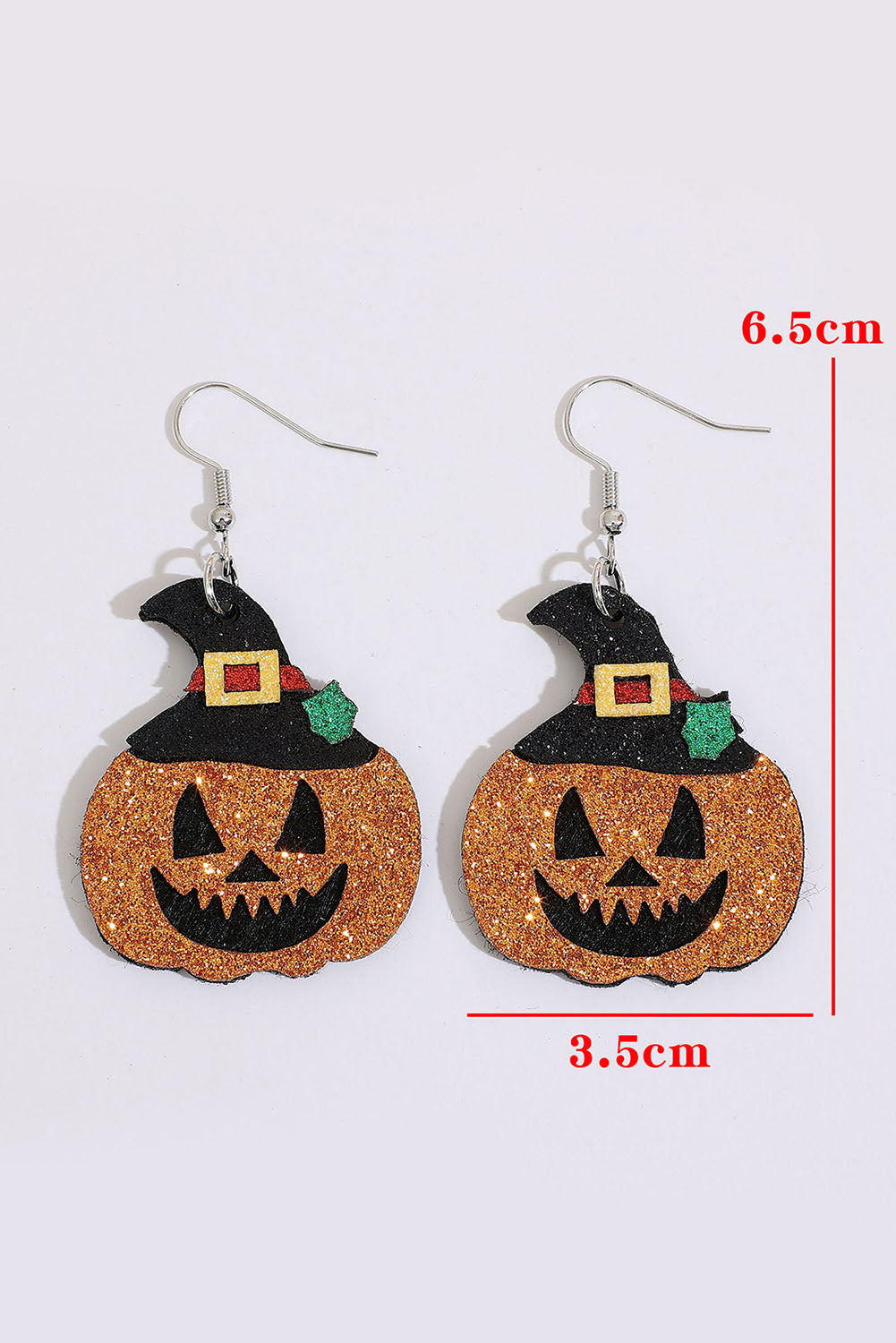 Boucles d'oreilles pendantes citrouille d'Halloween flamme dorée