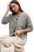 Philippine Grey Ribbed Knit Button-Up Cardigan with Knot Front