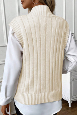 High collar sweater in twisted oats *