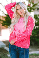 Sudadera de manga larga y corbata rosa