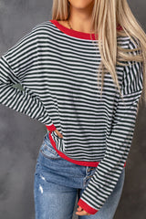 Razzled shoulder sweater and contrasting edges