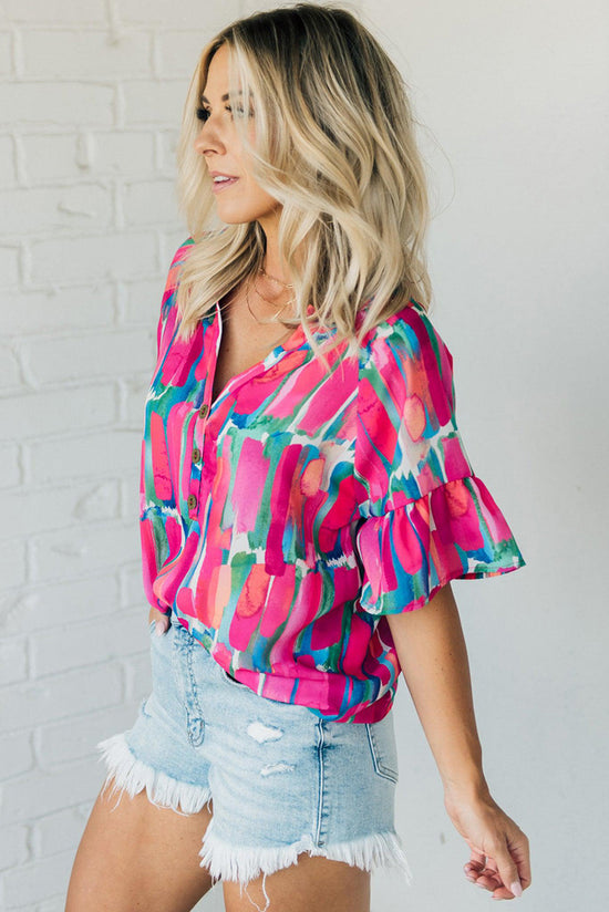 Blusa de color en V * collar