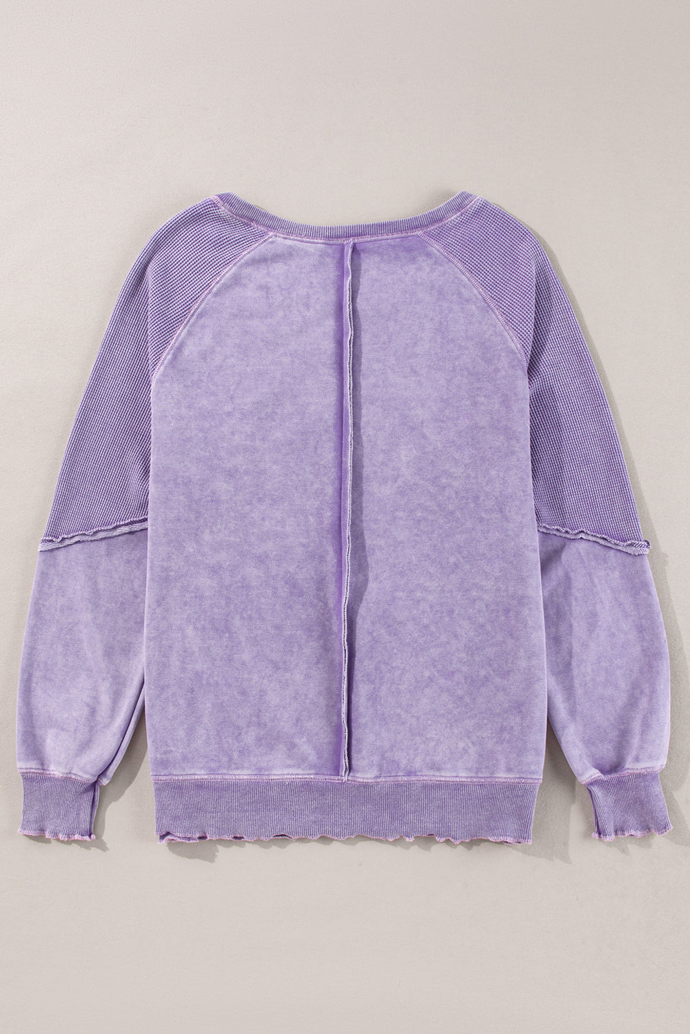 Orchid Petal Solid Waffle Muntiro in maglia Felpa per maniche Raglan