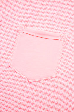 Pink -t -thish y pantalones cortos con costuras expuestas de gran tamaño