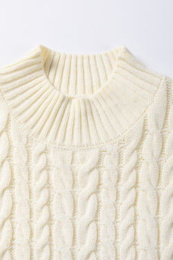 High collar sweater in twisted oats *