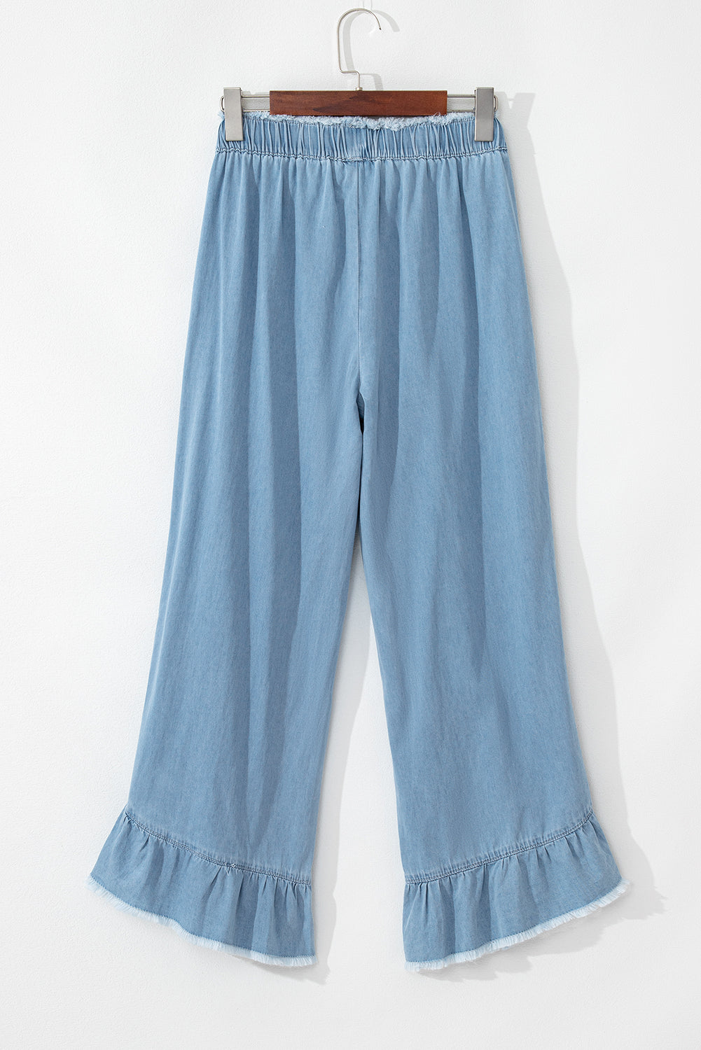 Jeans de pierna ancha con dobladillo crudo myosotis lava