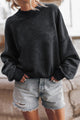 Black Crew Neck Drop Shoulder Sweatshirt