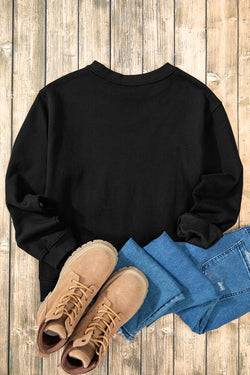 Black Terry Drop Shoulder Sweatshirt with Solid Fleece Lining