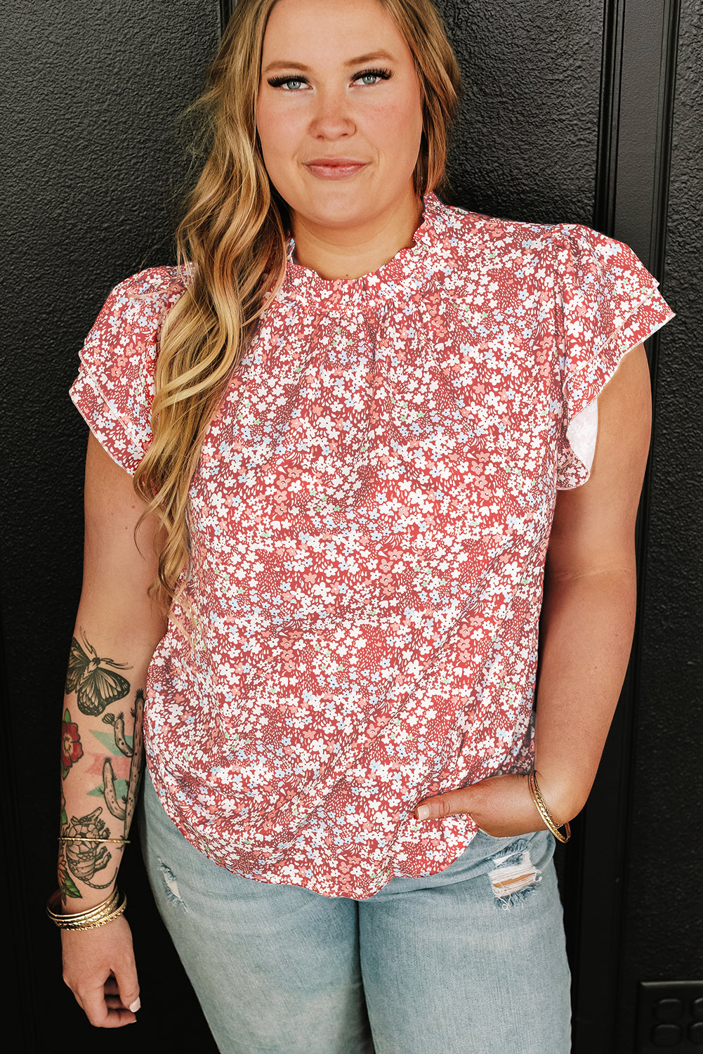 Chemisier imprimé floral  de grande taille *-A WOMAN WE LOVE